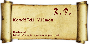 Komádi Vilmos névjegykártya