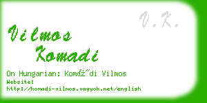 vilmos komadi business card